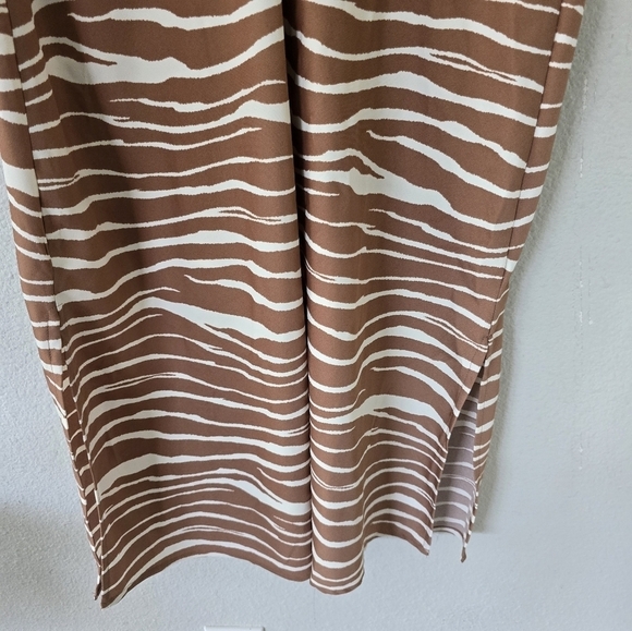 A New Day Slip Dress Women Beige Zebra Print Sz L Babydoll Minimalist New - Picture 10 of 15